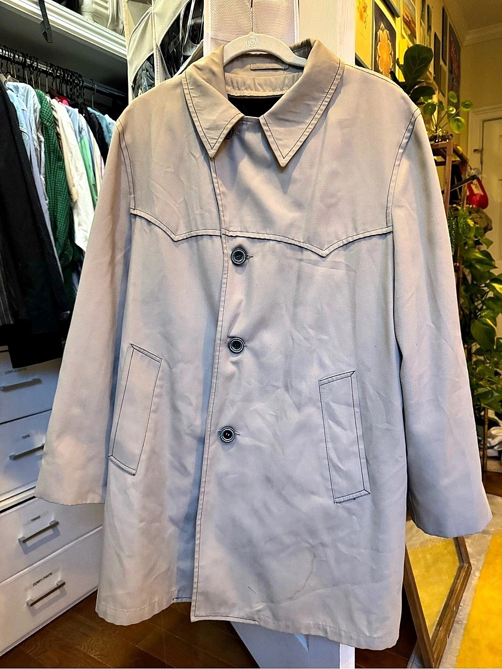 Spiegel Women's Trench Coat Gray Size 44